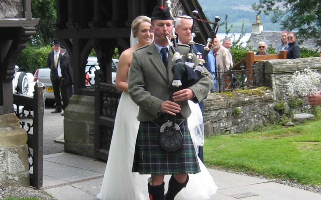 Where did the day go? A Scottish wedding piper’s wedding day